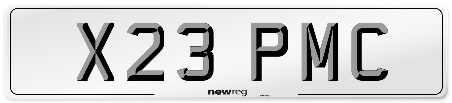 X23 PMC Number Plate from New Reg